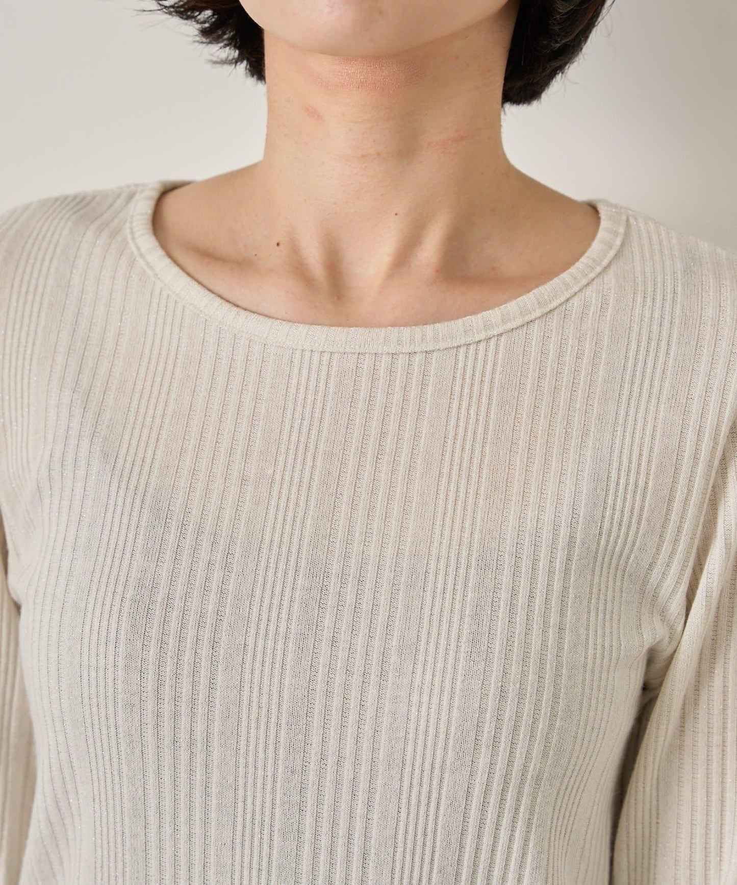 隨機亮絲羅紋針織衫