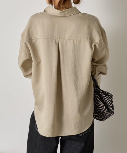袖褶雙口袋襯衫