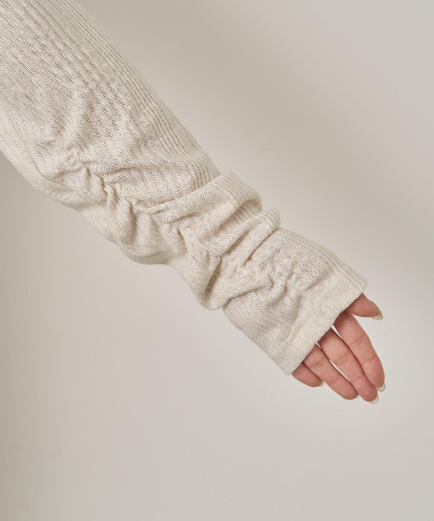 隨機亮絲羅紋針織衫