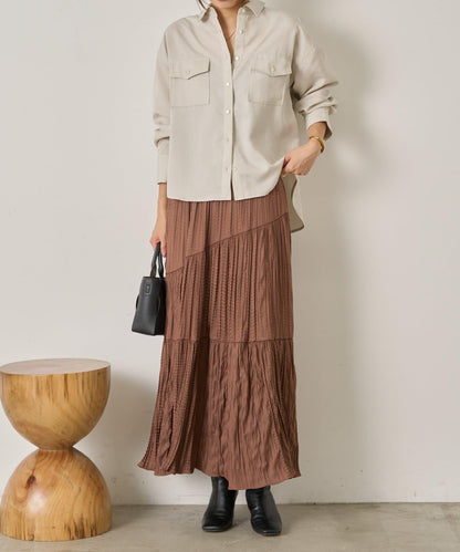 袖褶雙口袋襯衫