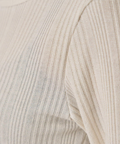 隨機亮絲羅紋針織衫