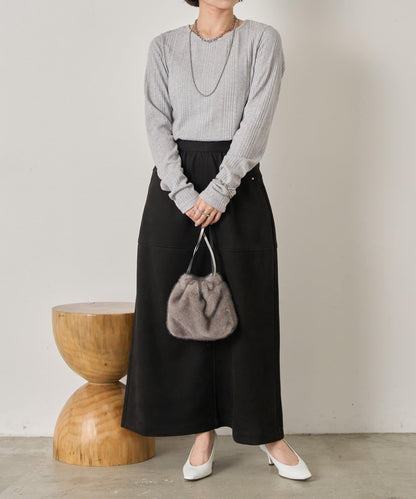 隨機亮絲羅紋針織衫