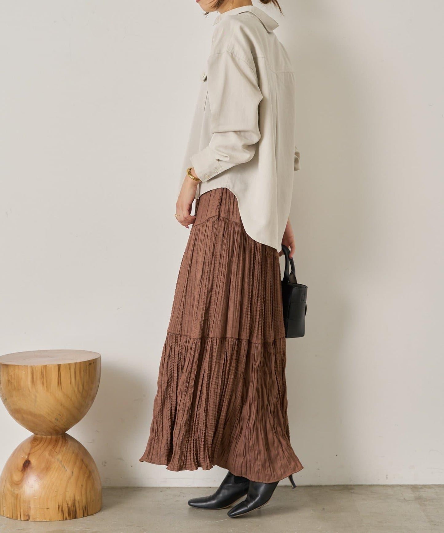 袖褶雙口袋襯衫