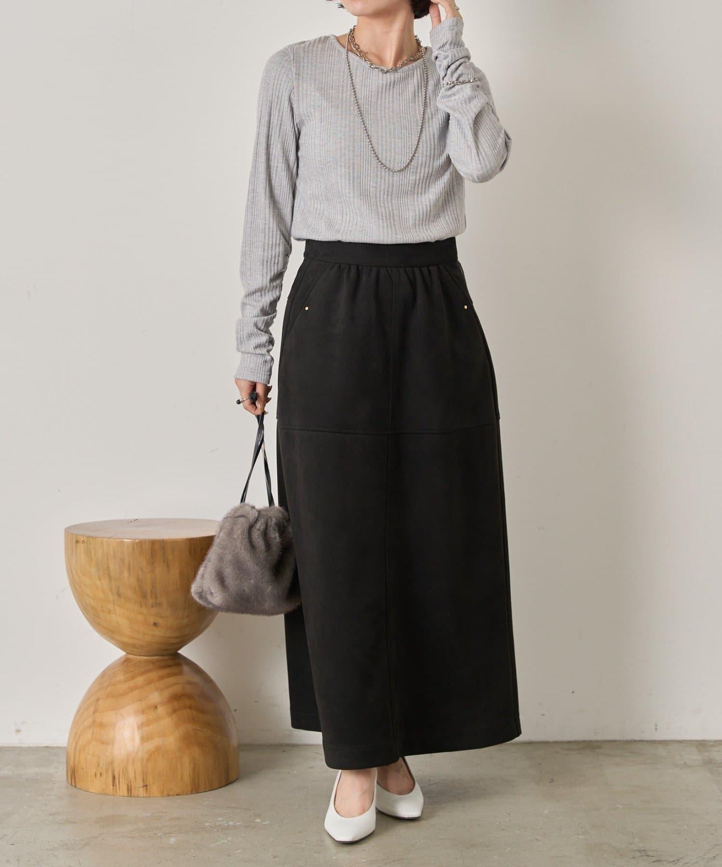 隨機亮絲羅紋針織衫