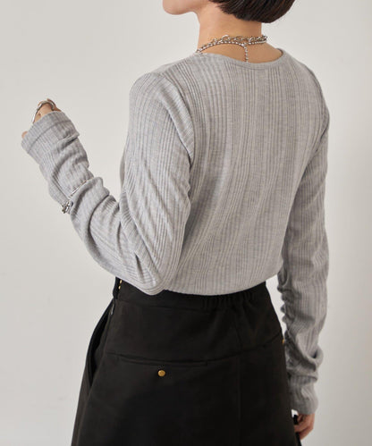 隨機亮絲羅紋針織衫