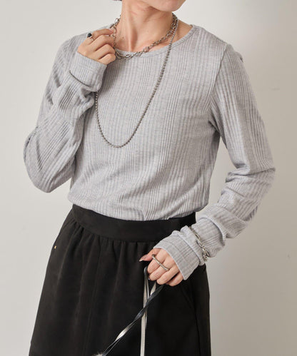 隨機亮絲羅紋針織衫