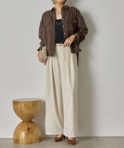 袖褶雙口袋襯衫