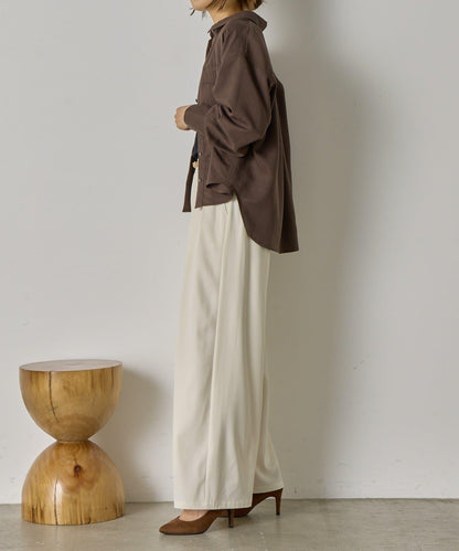 袖褶雙口袋襯衫