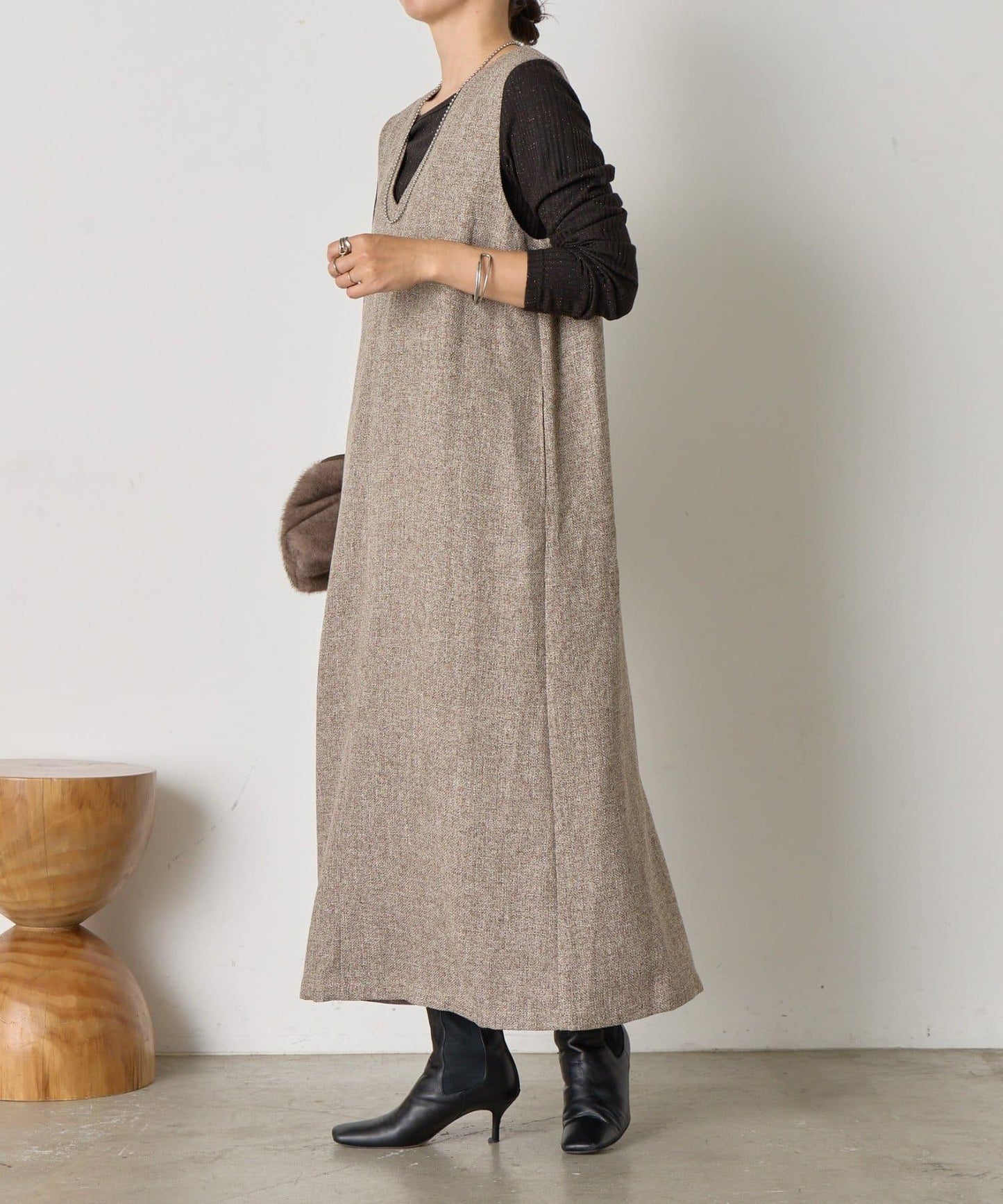 隨機亮絲羅紋針織衫