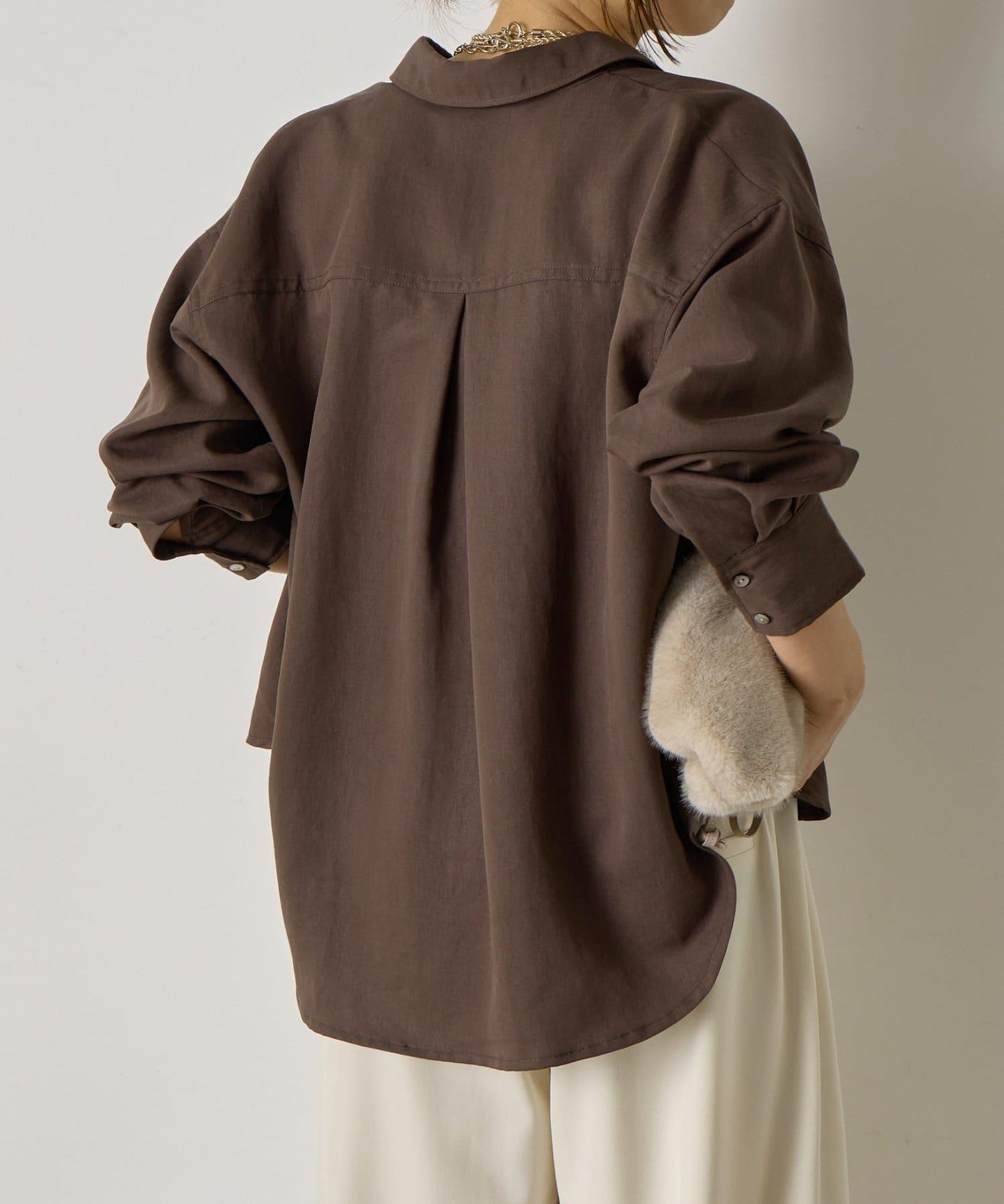 袖褶雙口袋襯衫