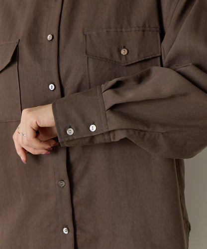 袖褶雙口袋襯衫