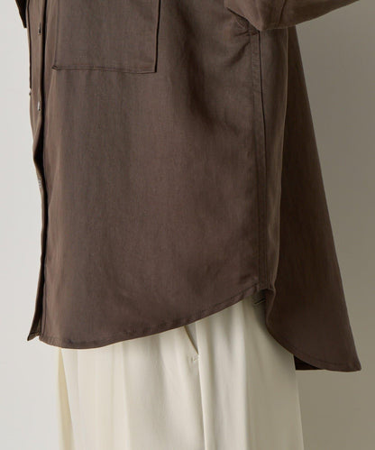 袖褶雙口袋襯衫