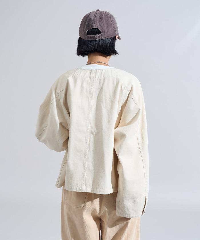 聯名 無領V領 夾克（套裝可搭配）