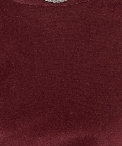 天鵝絨後背開口長袖T恤