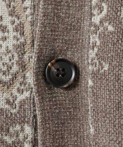 寬鬆版型佩斯利滿印花毛圈紗線針織開衫