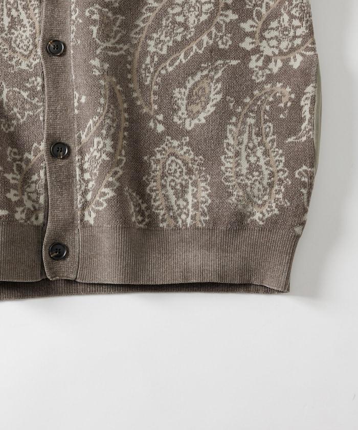 寬鬆版型佩斯利滿印花毛圈紗線針織開衫