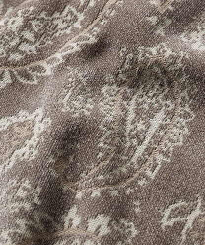 寬鬆版型佩斯利滿印花毛圈紗線針織開衫