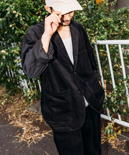 聯名SMU KP-10燈芯絨夾克&PT-38雙褶燈芯絨寬鬆長褲套裝