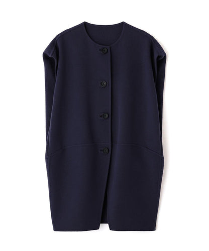 固體羊毛無領開衫