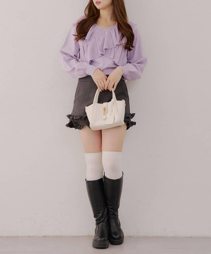 【RMAF】交叉荷葉邊針織衫