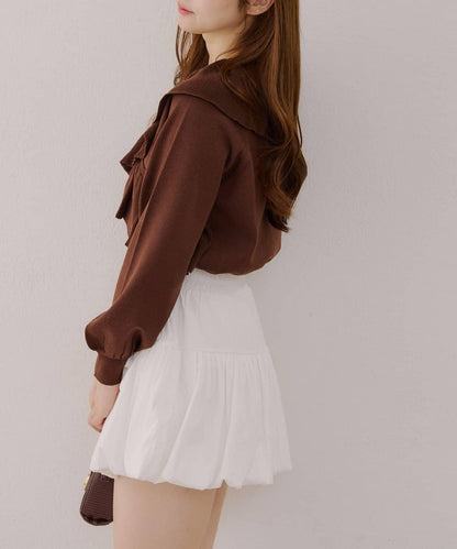 【RMAF】交叉荷葉邊針織衫