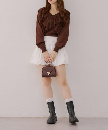 【RMAF】交叉荷葉邊針織衫