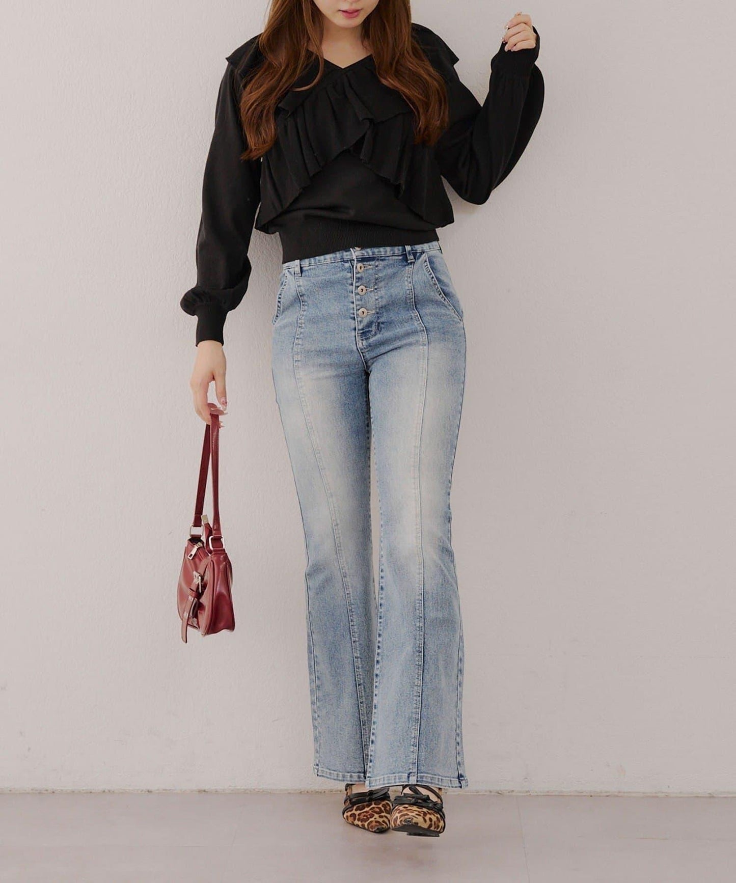 【RMAF】交叉荷葉邊針織衫