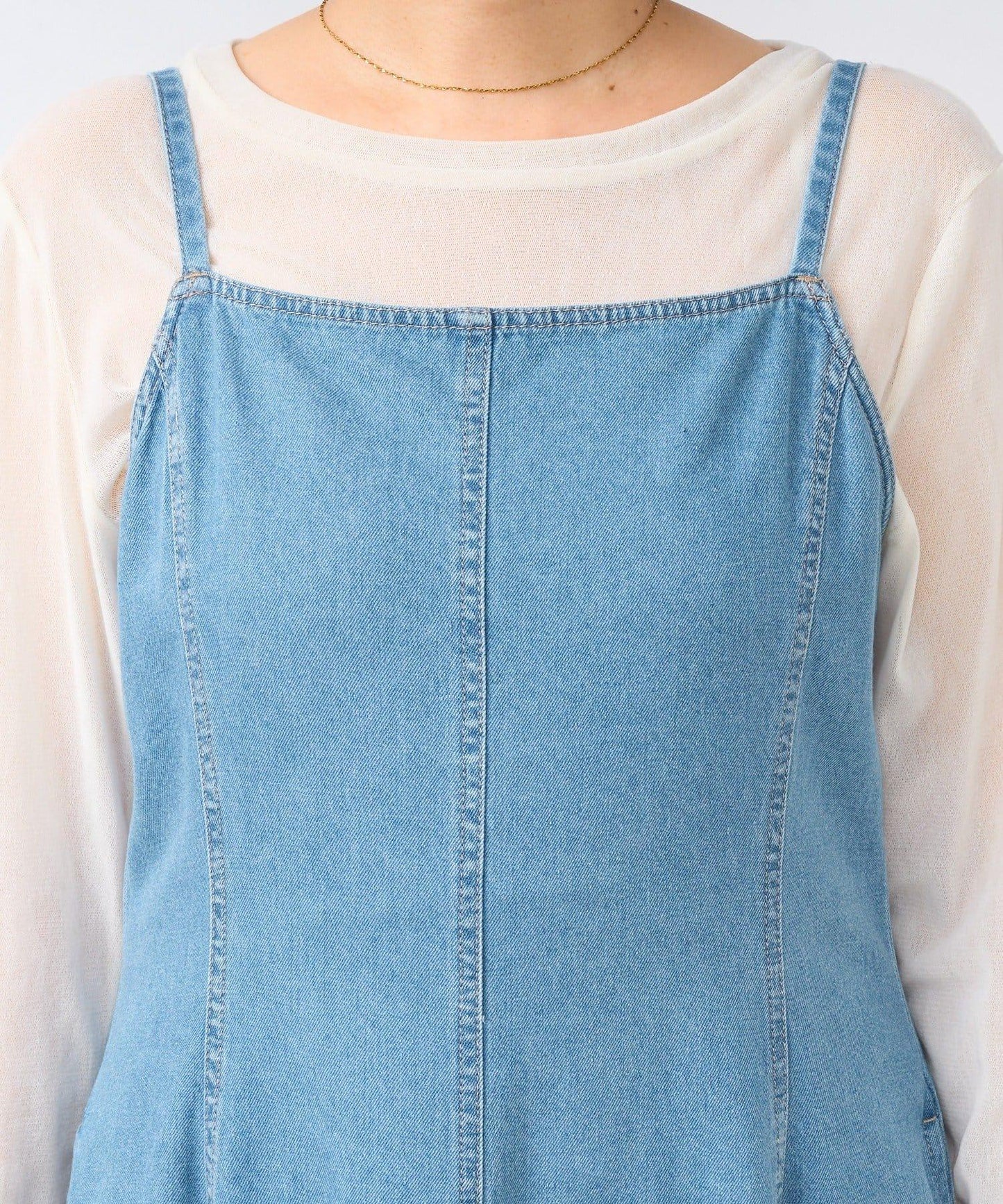 【RIVE DROITE】牛仔吊帶連衣裙