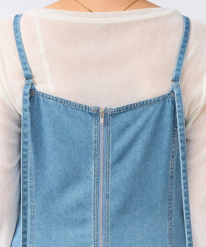 【RIVE DROITE】牛仔吊帶連衣裙