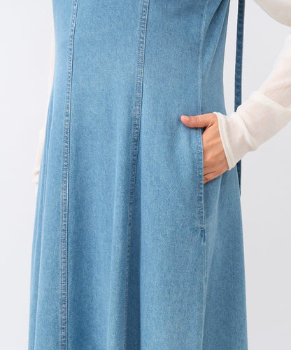 【RIVE DROITE】牛仔吊帶連衣裙