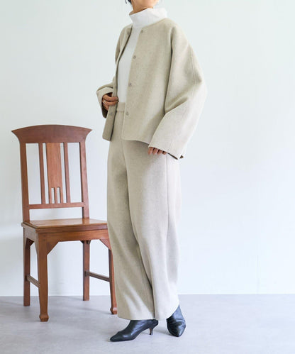 《15 quinze》羊毛海狸呢長褲