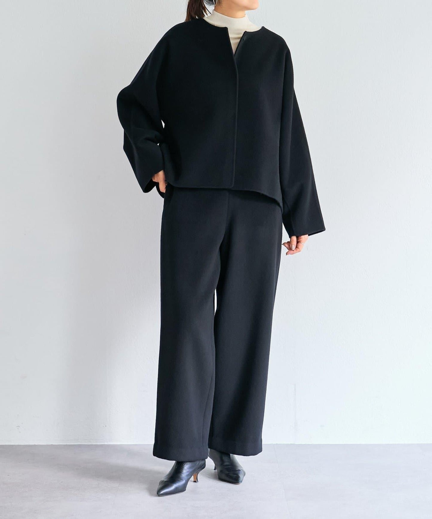 《15 quinze》羊毛海狸呢長褲