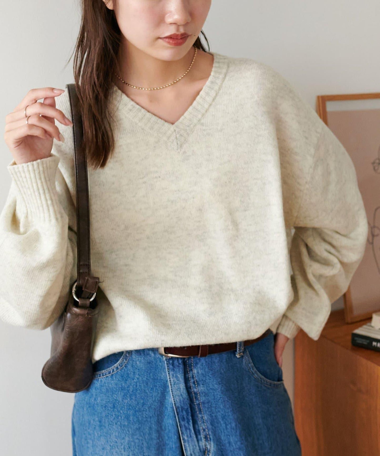 【Discoat】美利奴羊毛V領針織衫