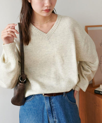 【Discoat】美利奴羊毛V領針織衫
