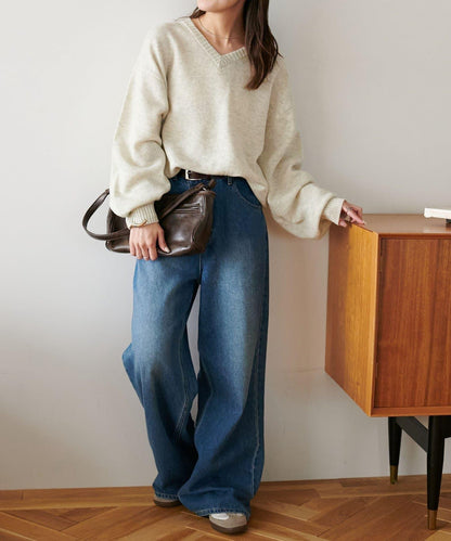 【Discoat】美利奴羊毛V領針織衫