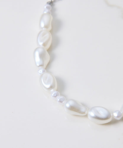 【PAPILLONNER/パピヨネ】珍珠天鵝絨拼接項圈