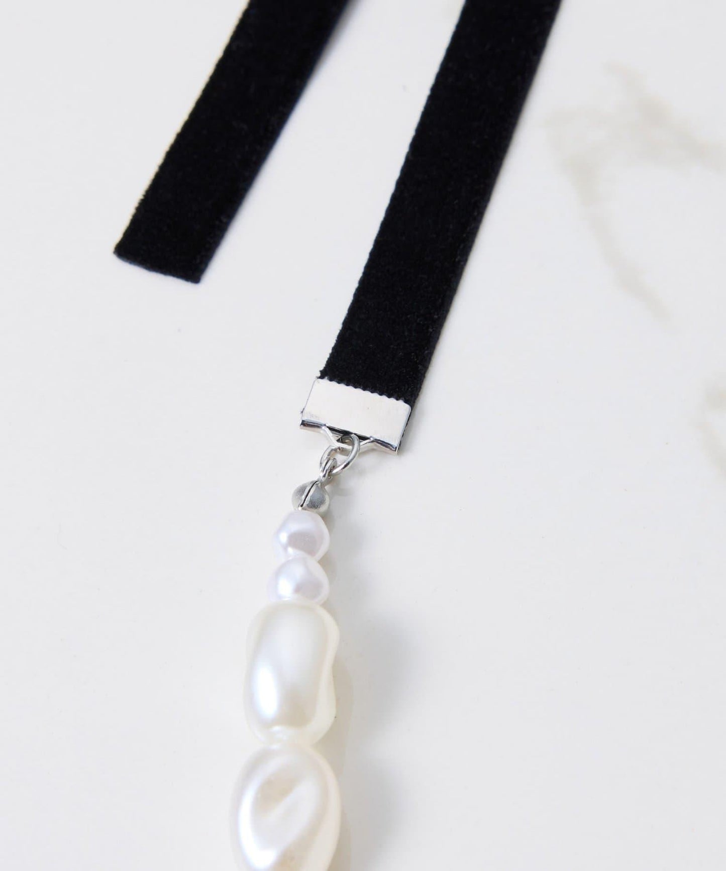 【PAPILLONNER/パピヨネ】珍珠天鵝絨拼接項圈