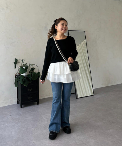 【MOMO】方領長袖T恤