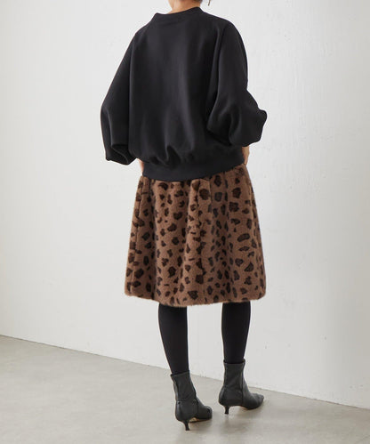 《15 quinze》豹紋仿毛皮裙