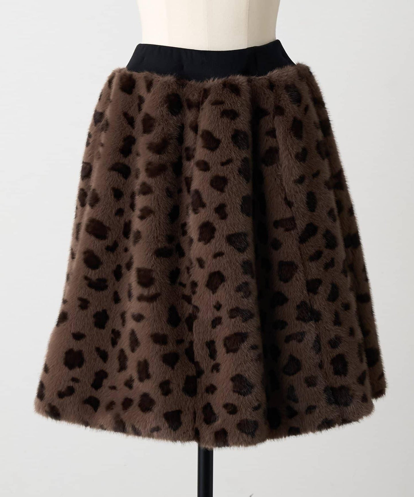 《15 quinze》豹紋仿毛皮裙