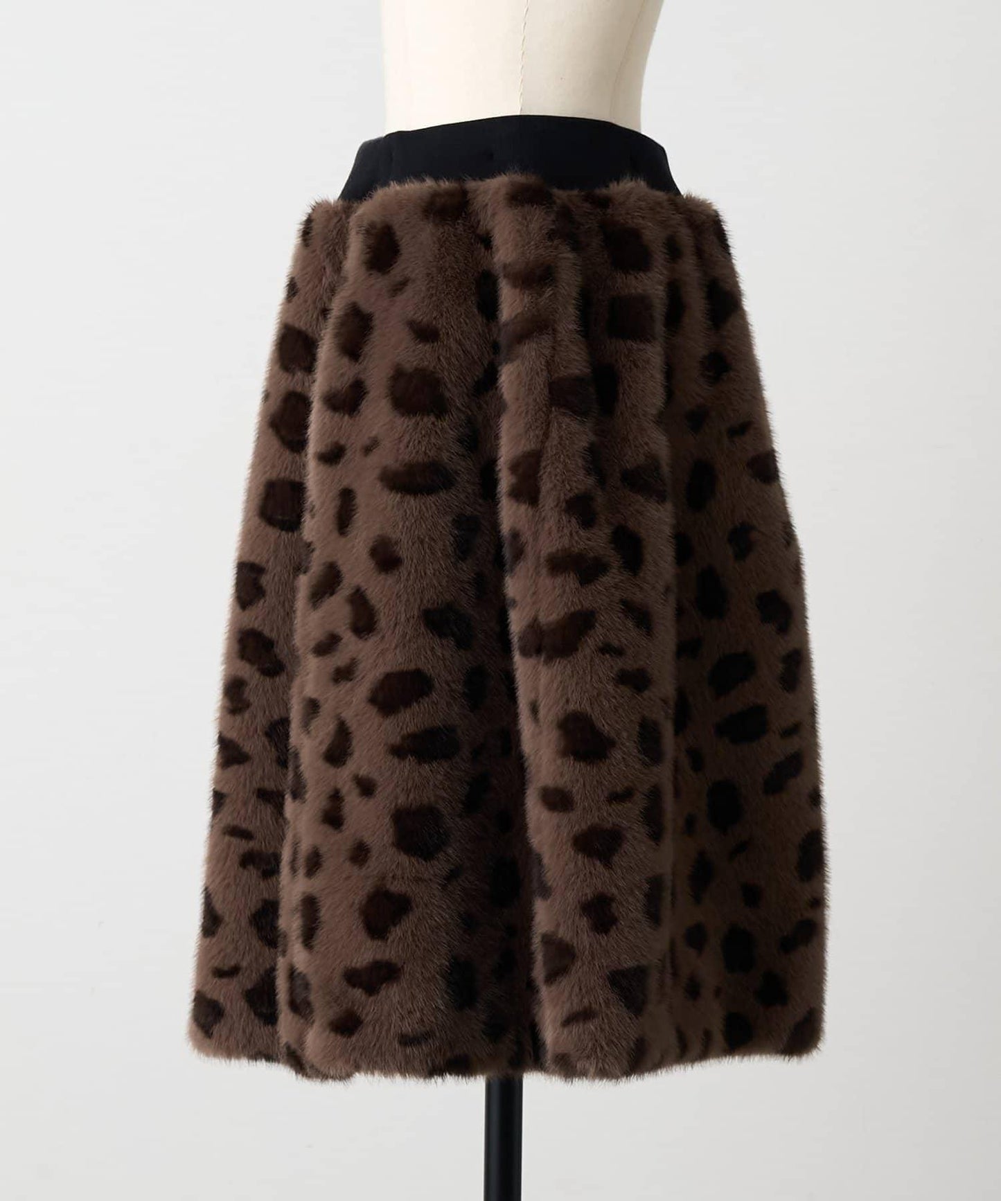《15 quinze》豹紋仿毛皮裙