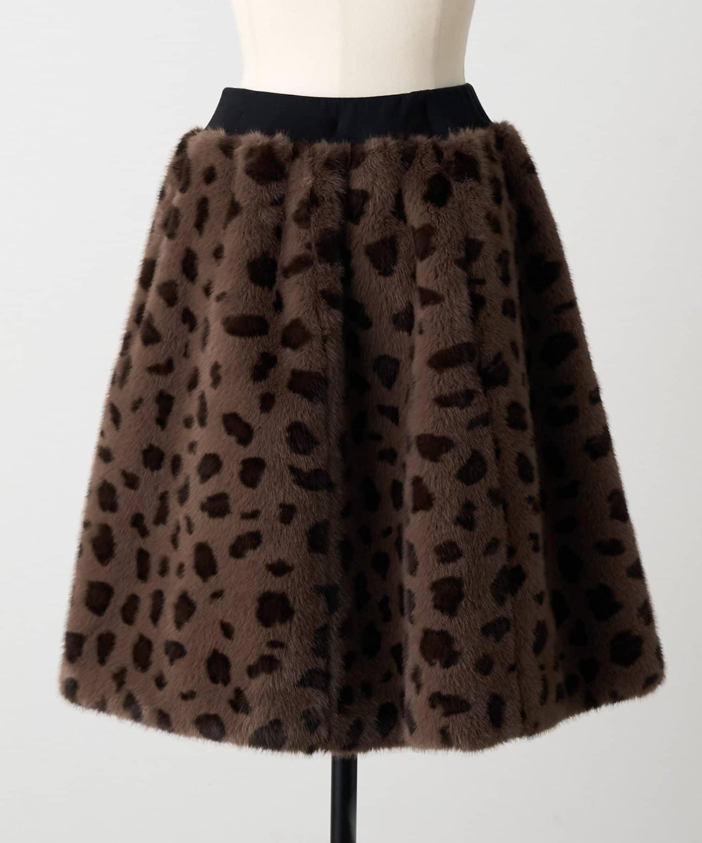 《15 quinze》豹紋仿毛皮裙