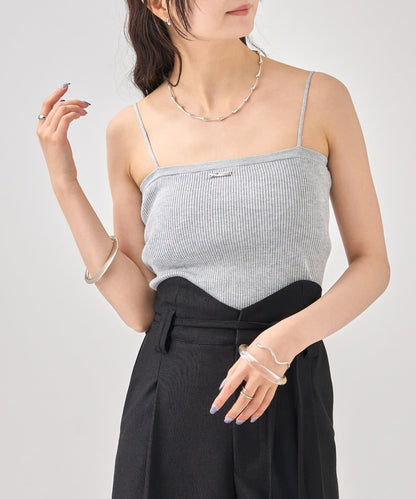 帶胸墊短款針織吊帶背心