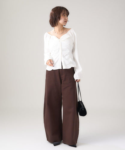 長袖泡泡袖束身上衣