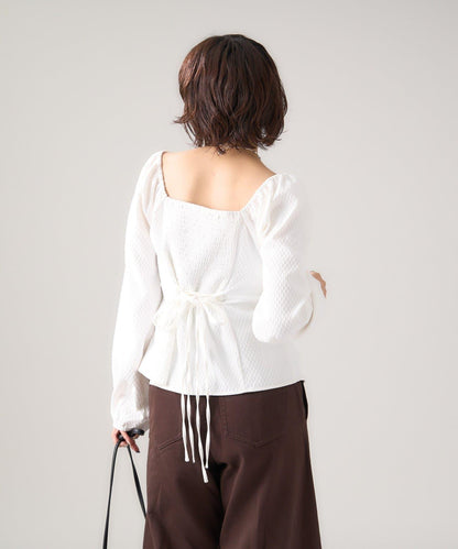 長袖泡泡袖束身上衣