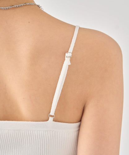 帶胸墊短款針織吊帶背心