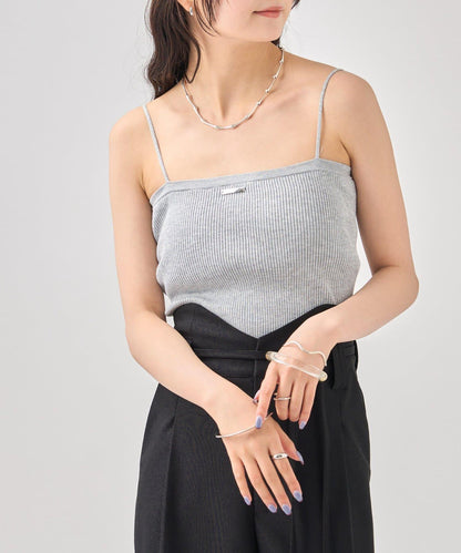 帶胸墊短款針織吊帶背心