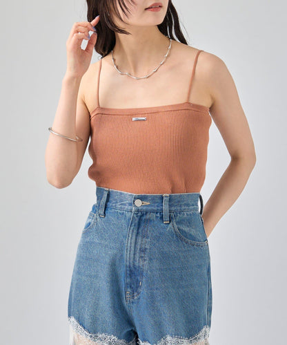 帶胸墊針織吊帶背心