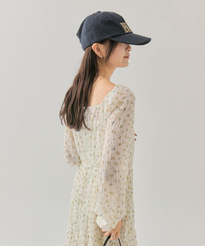 小花束腰連衣裙