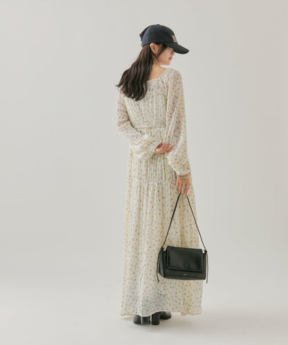 小花束腰連衣裙